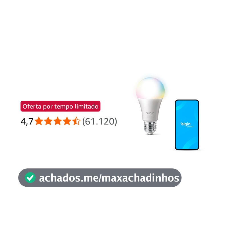 Lâmpada Inteligente Smart Color 10W Elgin RGB Wifi Compatível com Alexa e Google Home