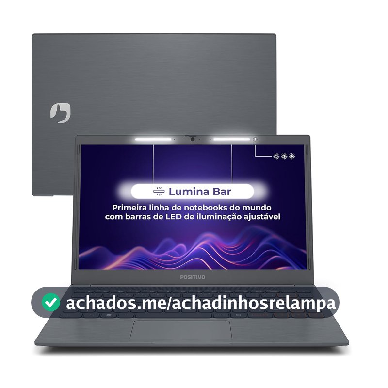 Notebook Positivo Vision C14 Intel® Celeron® Linux 4GB 128GB eMMC 14” HD Lumina BAR – Cinza