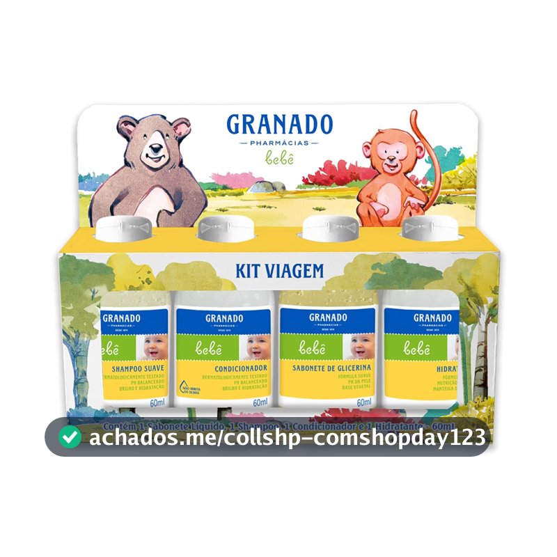 Kit de Viagem para Bebê Granado, 60ml, Kit com 4 Unidades