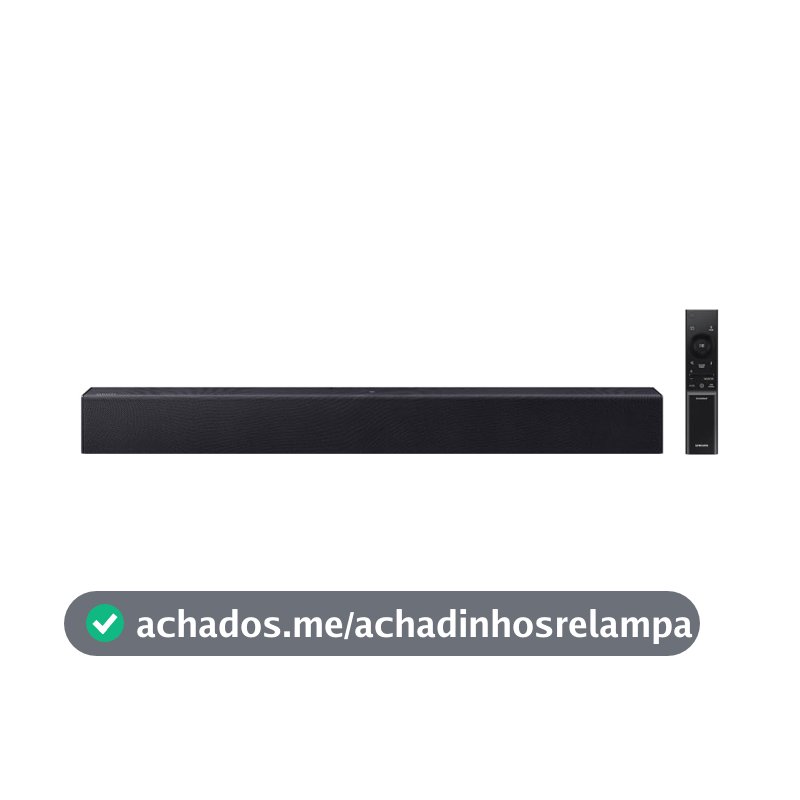 Soundbar Samsung HW-B400F, com 2.0 canais, Bluetooth, Subwoofer integrado e HDMI ARC