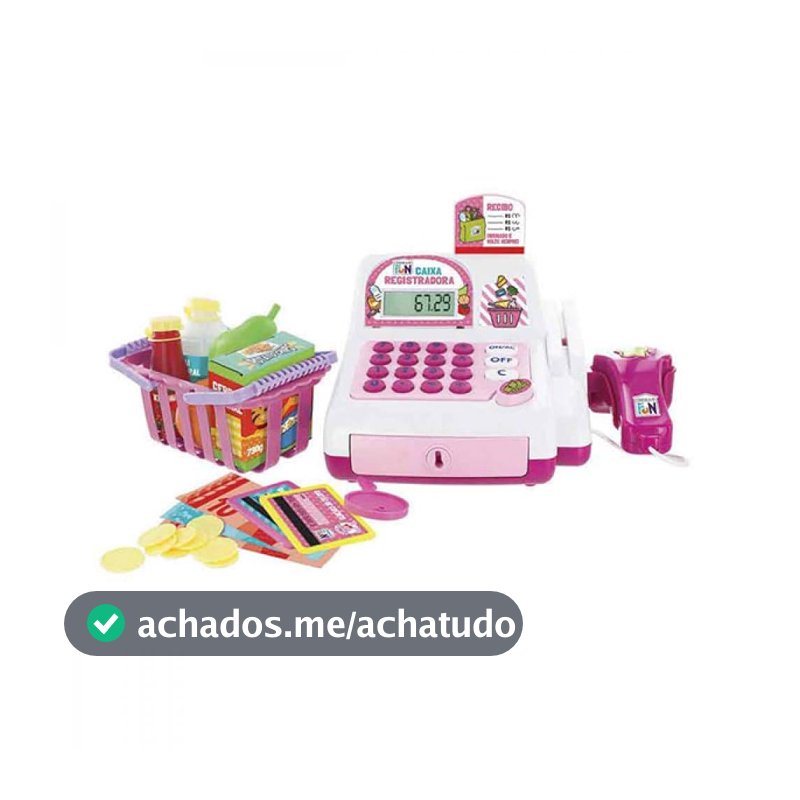 Caixa Registradora Rosa Com Luz e Som Creative Fun Multikids - BR387