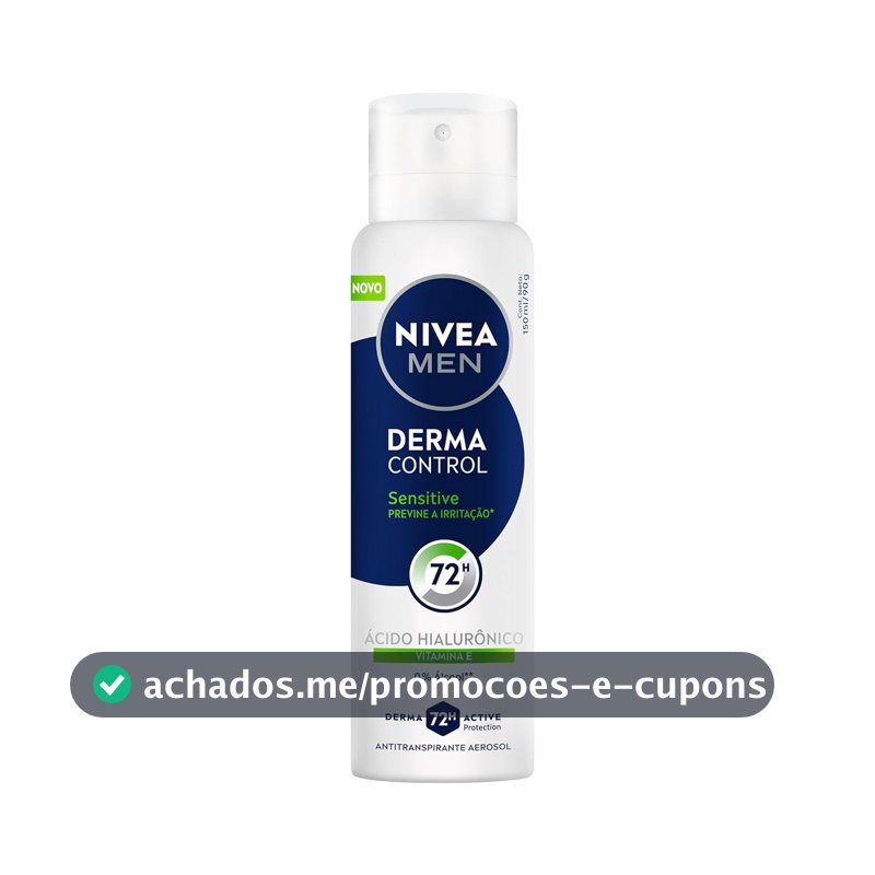NIVEA MEN Desodorante Antitranspirante Aerossol Sensitive Protect 150ml - Proteção prolongada de 48h, peles sensíveis, com óleo de abacate e extrato de camomila, minimiza a irritação