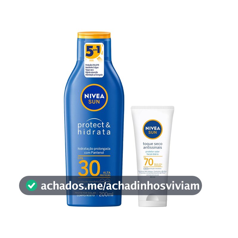 Protetor Solar Corporal e Facial NIVEA, Kit com 2 Unidades