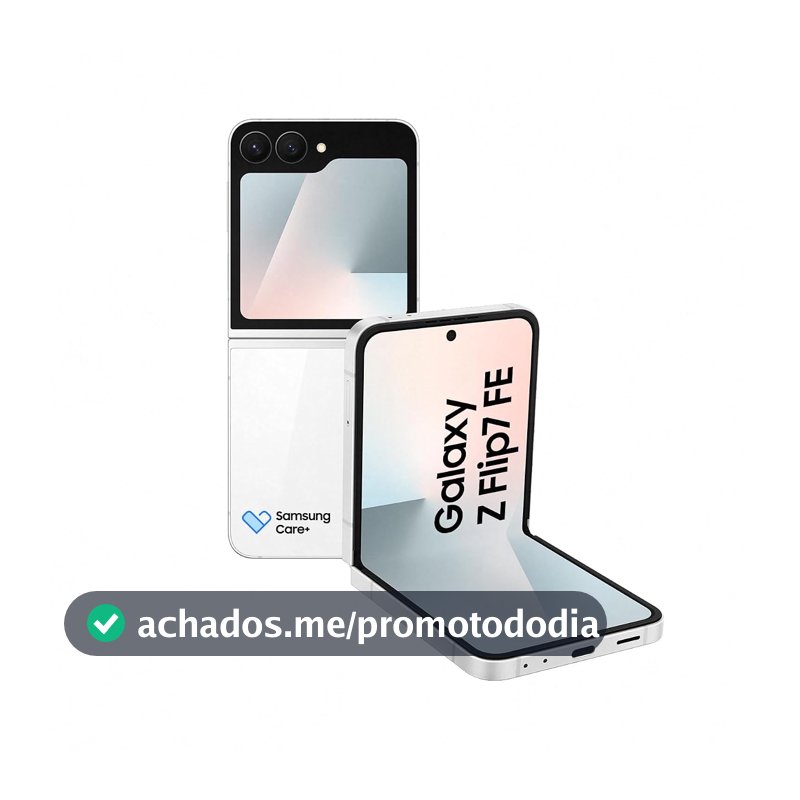 Samsung Galaxy Z Flip7 FE, 256GB 8GB RAM Tela 6,7", Galaxy AI - Branco