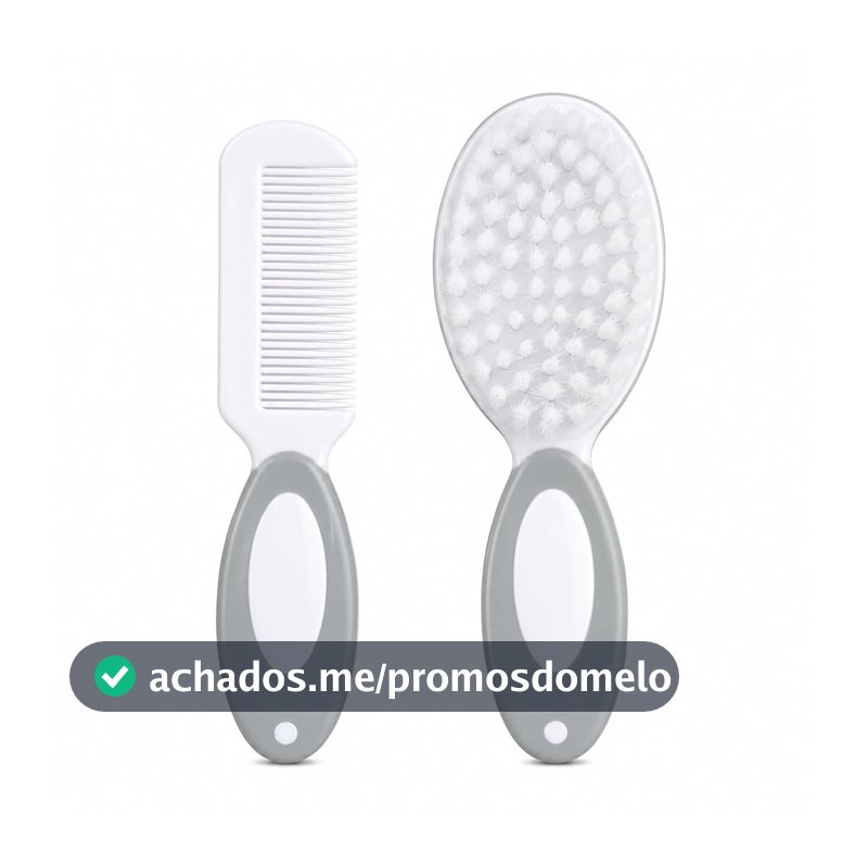 Kit Higiene Bebê 2 Peças Escova Pente Pontas Arredondadas Penteado Suave