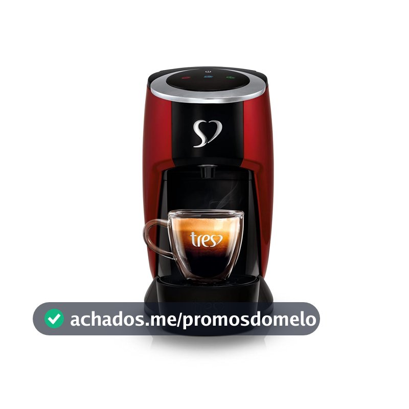 3 Corações TRES Cafeteira Espresso e Multibebida Touch Vermelha - 220V