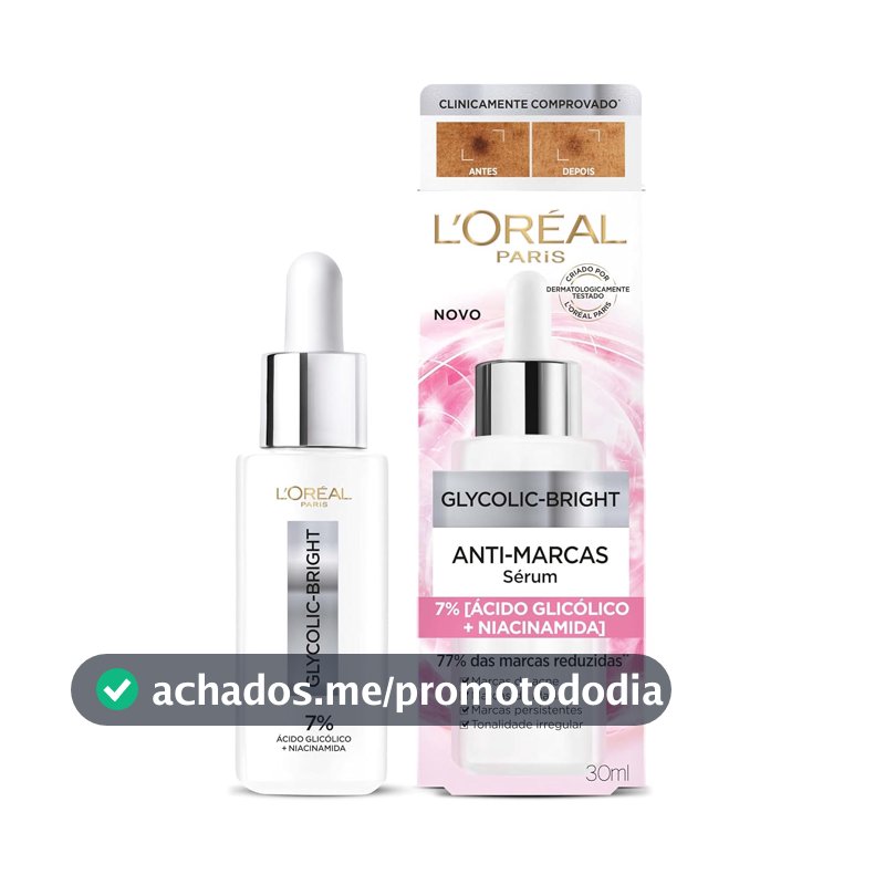 L'Oréal Paris Glycolic Bright Sérum Facial Anti-Manchas, 30 ml