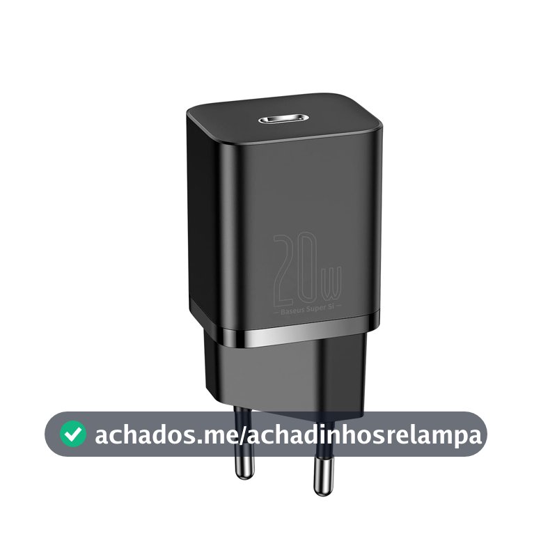 Carregador de Parede Tipo C Baseus Super Quick Charger 20W (Preto)