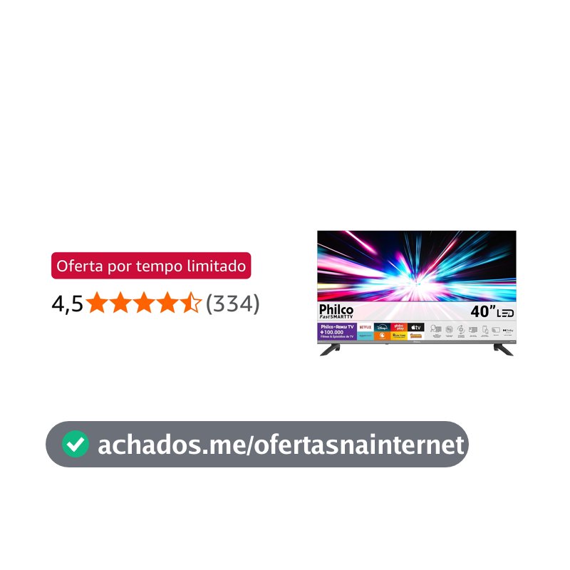 Smart TV 40" Philco Roku TV HDR10 Dolby Áudio P40CRA