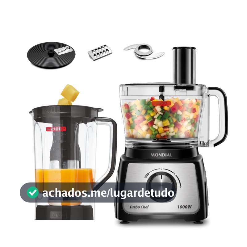 MONDIAL Multiprocessador Turbo Chef 5 em 1, Preto, 1000W, 110V - MPN-01-B