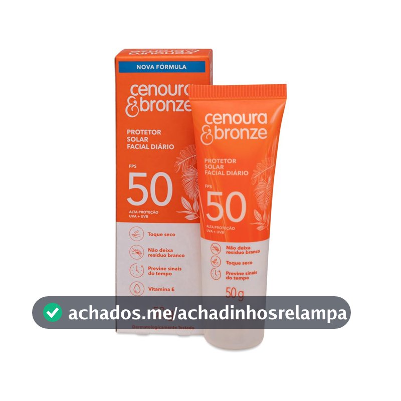 Protetor Solar Facial Diário FPS 50 Cenoura & Bronze 50g