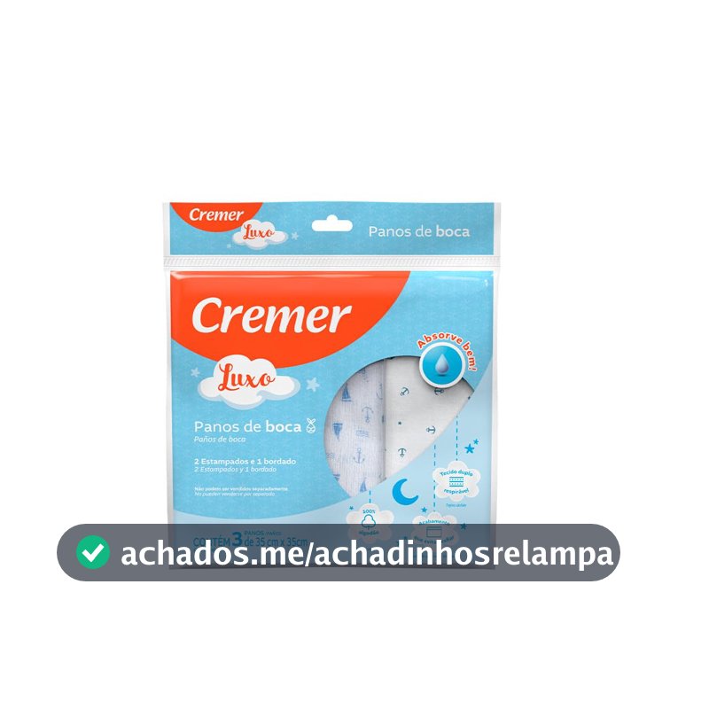 Cremer Pano Boca 35 X 35 Menino Pc 3 Unidades