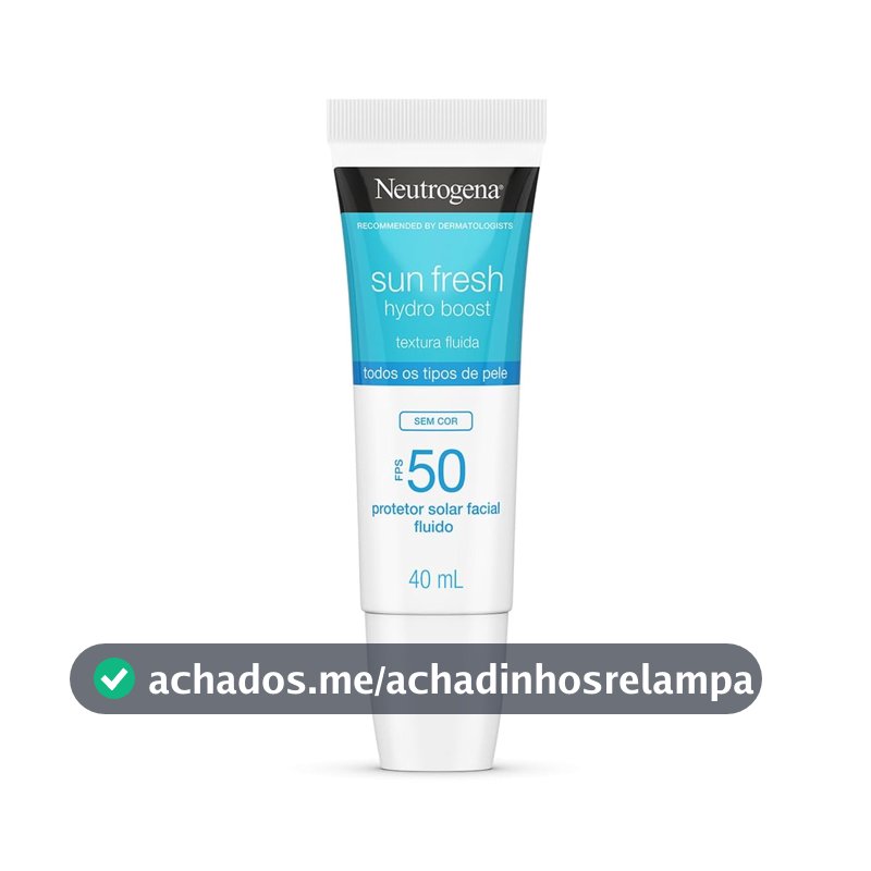 Protetor Solar Facial Neutrogena Sun Fresh Hydro Boost, Sem Cor, FPS 50, 40ml