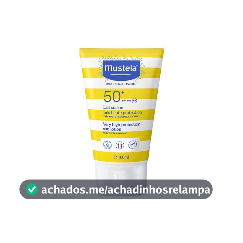 Mustela Protetor Solar 100ml FPS 50+ Filtro Solar Rosto e Corpo Para Bebês, Crianças e Adultos - Alta Proteção Solar com Fórmula Hipoalergênica para Todos os Tipos de Pele