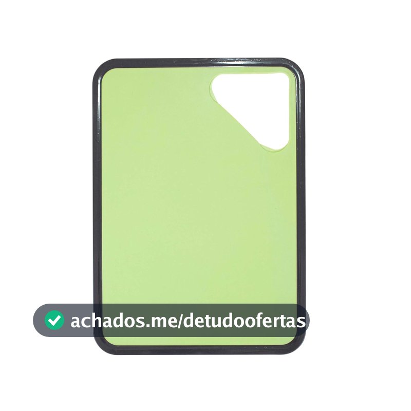 Tábua de Corte Antiderrapante Naxos – Antibacteriana e Livre de BPA, com Abertura para Transferência de Alimentos, Dupla Face, Preserva o Fio das Facas 35× 25 cm - Cor: Verde com Cinza