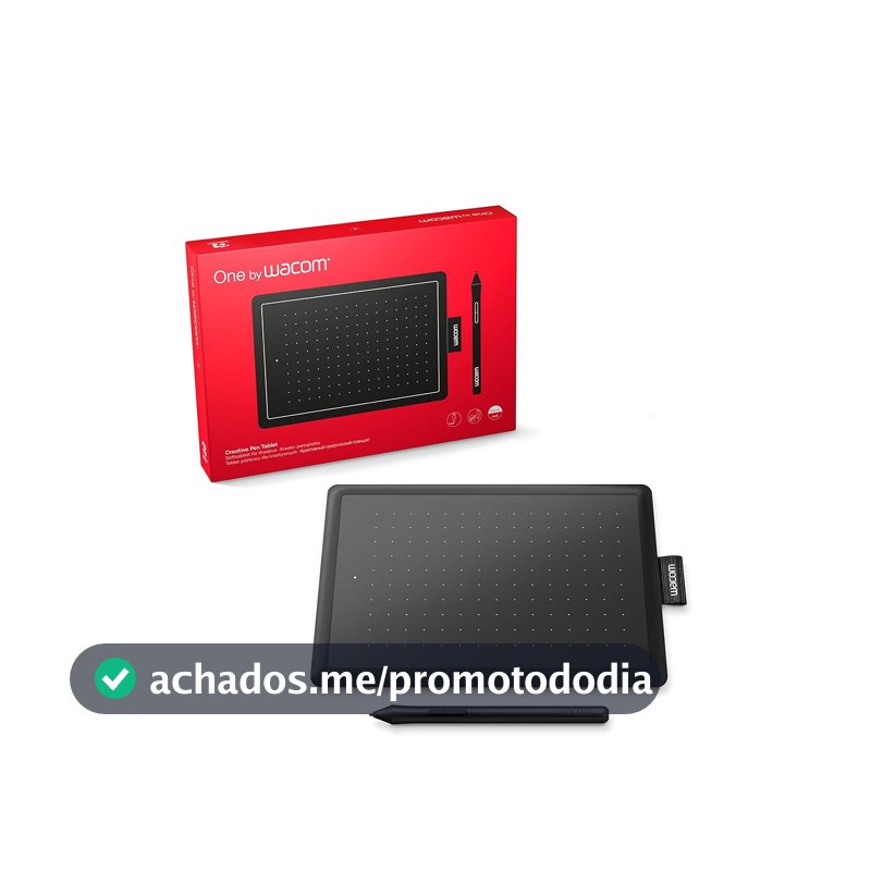 Mesa Digitalizadora One By Wacom CTL472, Pequena, Pen LP-190K, Preto e Vermelho