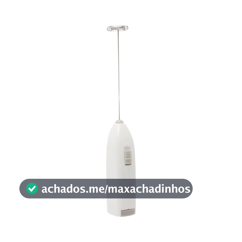 LYOR - Mini Mixer Misturador Elétrico para Bebidas - Inox e Plástico Branco - Eficiente e Compacto para Batidas e Misturas Rápidas