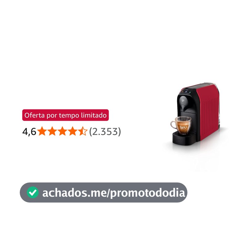 3 Corações TRES Cafeteira Espresso e Multibebida Passione Vermelha - 220V