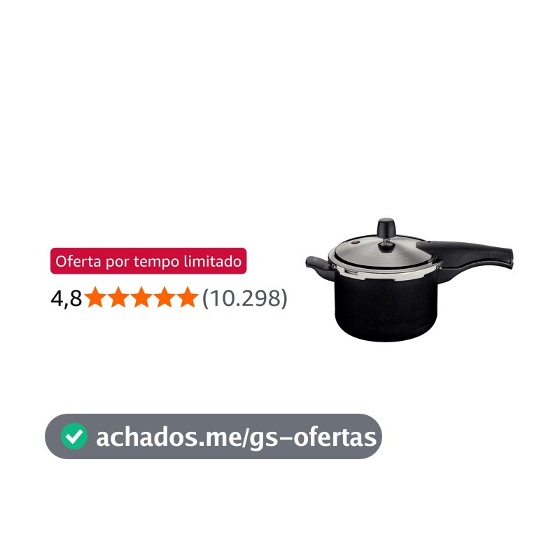 Panela de Pressão Tramontina Vancouver Effect em Alumínio com Revestimento Interno e Externo em Antiaderente Starflon Max Preto 20 cm 4,5 L