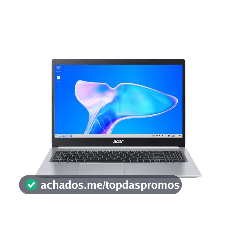 Acer Notebook Aspire 5 AMD Ryzen 5 5500U 16GB SSD 512GB 15.6" Full HD Linux Preto Alimentação CA Compatível c/ Mouse USB - A515-45-R478