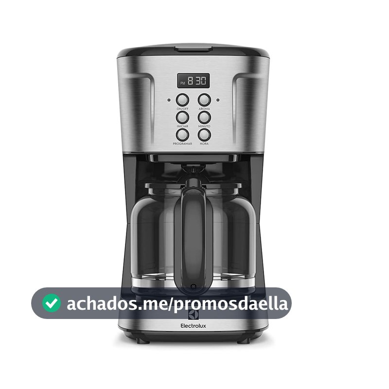 Cafeteira Elétrica Electrolux inox filtro permanente removivel capacidade 1,5L 38 xicaras função timer painel digital desligamento automatico ECM30 127v, cor aço escovado