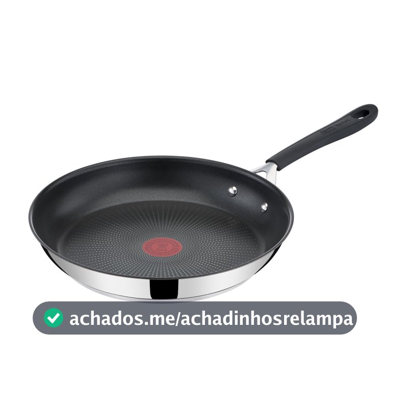 Frigideira Tefal Jamie Oliver 24cm, Inox, com Fundo de Indução, Revestimento Titanium e Thermo Sinal
