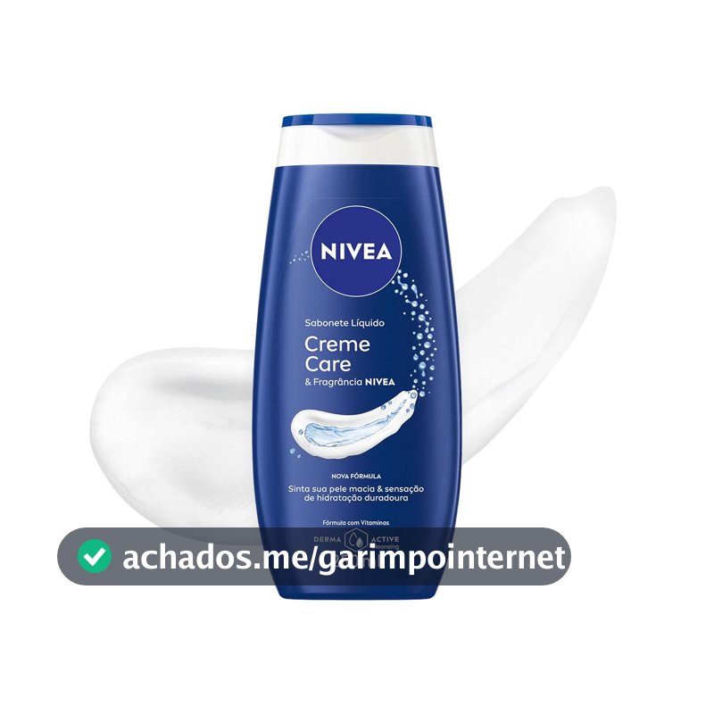NIVEA Sabonete Líquido Creme Care 250ml, Limpeza Suave, Banho, Hidrata e Protege, Uso Diário, Todas as Peles