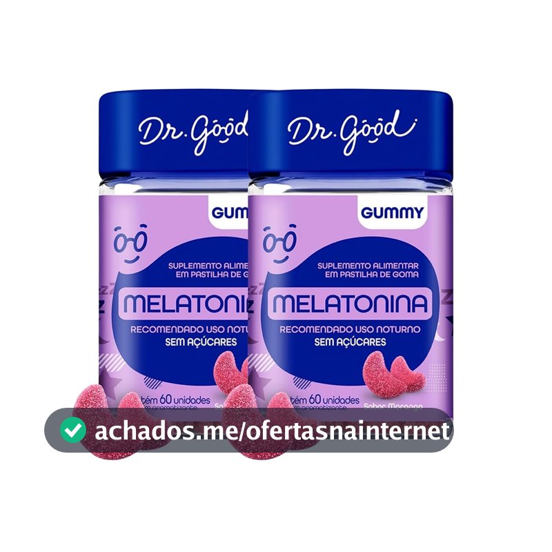 Kit 2x Melatonina Sabor Morango 2x60 Gomas Fini Dr Good