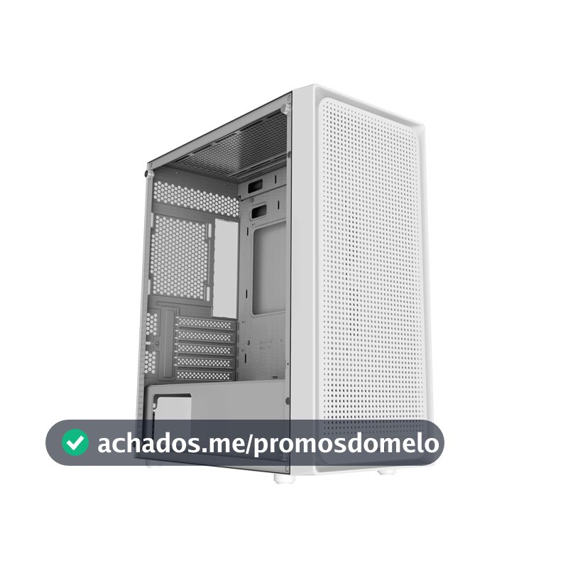 Gabinete Gamer Ocypus Gamma C50 Branco Mini Tower Micro-ATX Sem Fans Painel Frontal Mesh Ventilado USB 3.0 Filtros de Poeira Magnéticos Janela Lateral em Vidro Temperado