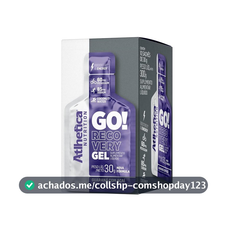 Go Energy Gel (10 Sachês) - Sabor Guaraná e Açai, Atlhetica Nutrition, Roxo