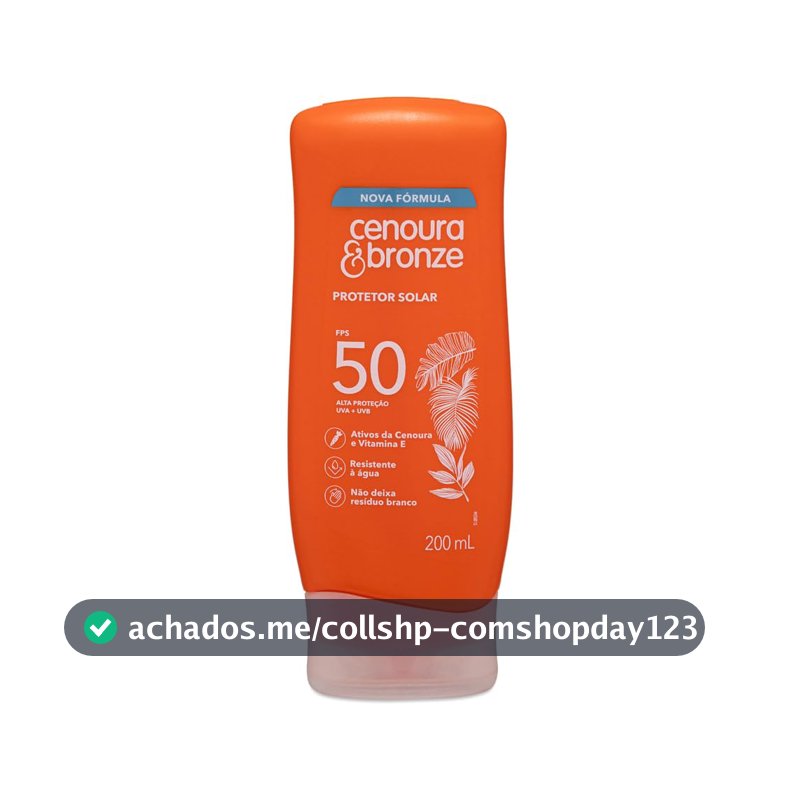 Protetor Solar FPS 50 Cenoura & Bronze 200ml