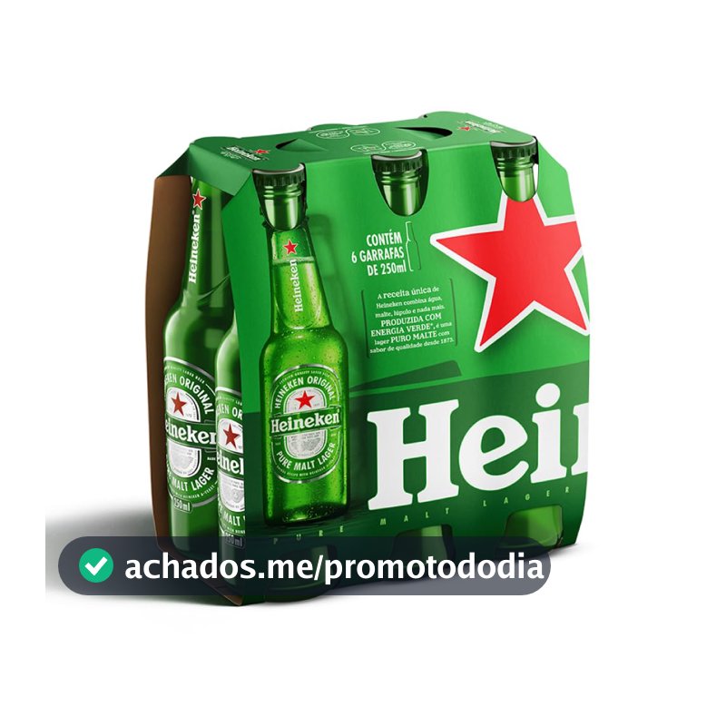 Heineken Long Neck, Cerveja Pilsen - Pack de 6 unidades 250ml