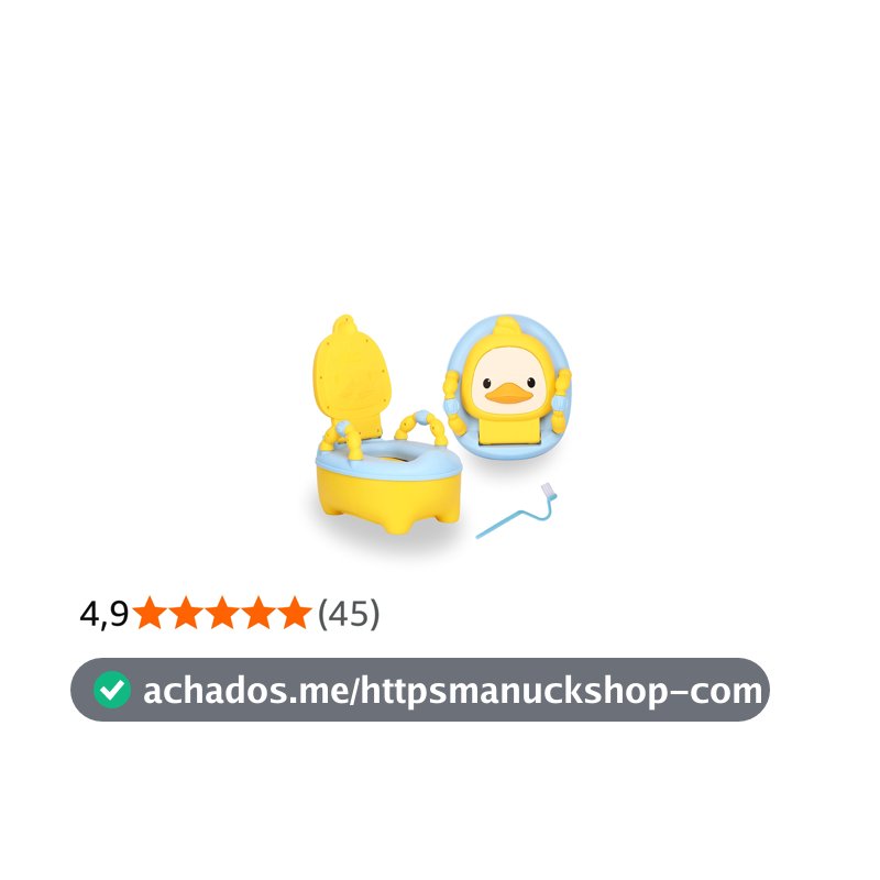 Troninho Penico Infantil Ohana Baby Patinho Amarelo - Assento de Treinamento Desfralde Educativo Divertido para Menino e Menina
