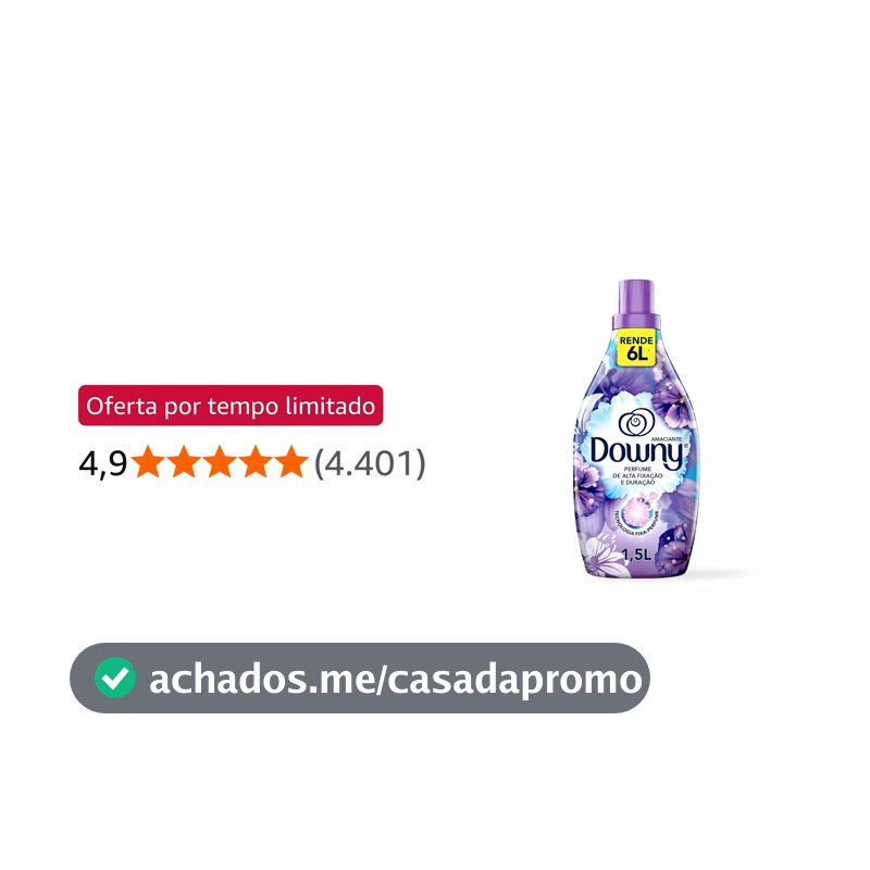 Downy Amaciante Concentrado Lirios Do Campo 1.5L Rende 6L