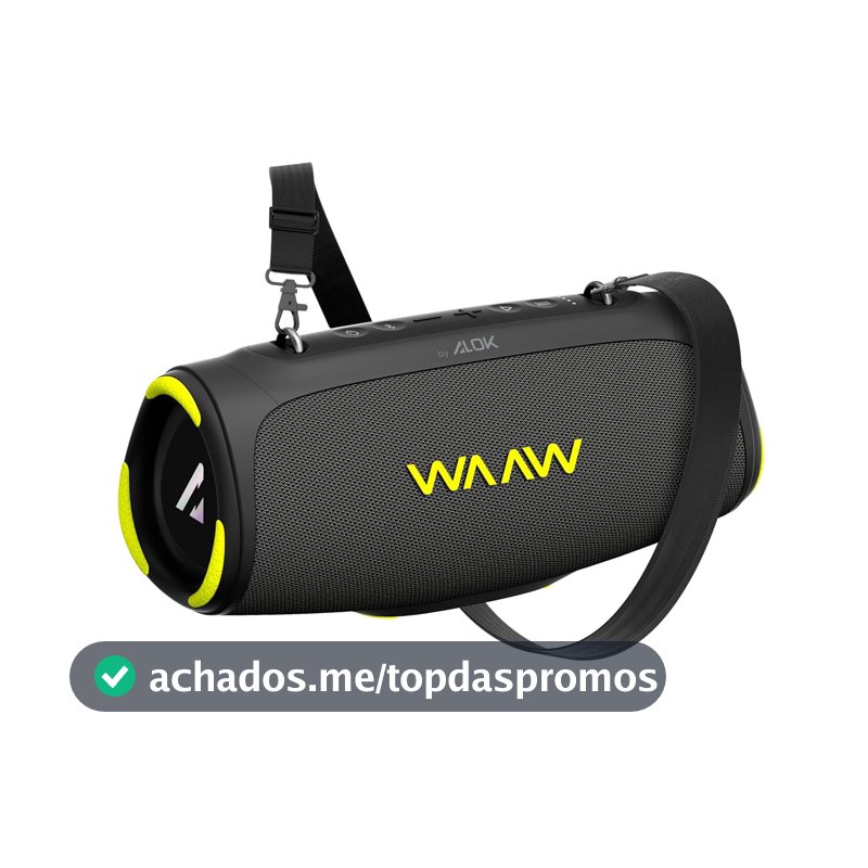 WAAW by Alok Caixa de Som Bluetooth Boom 110 À Prova D'Água e Até 26 Horas de Autonomia, Boombox Tecnologia TWS 40W RMS