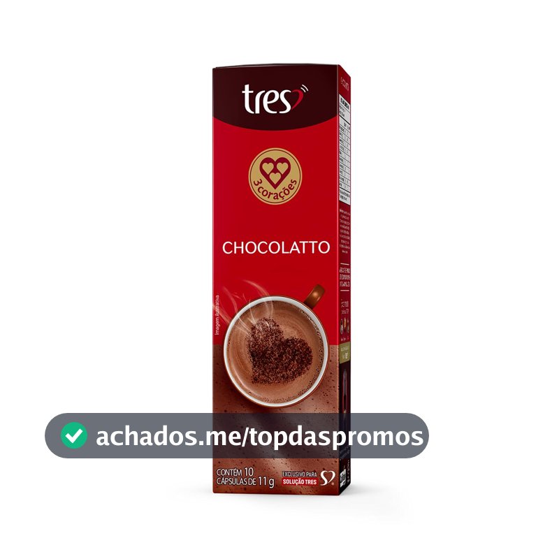 3 Corações Cápsula Chocolatto TRES - 10 unidades