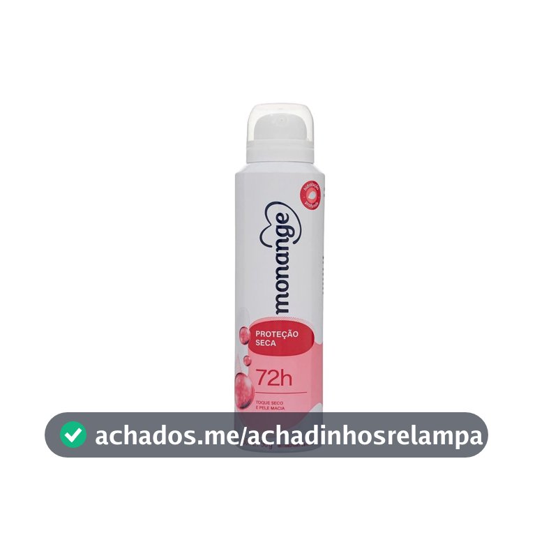 Monange Desodorante Aerossol Antitranspirante Feminino Proteção Seca 150Ml