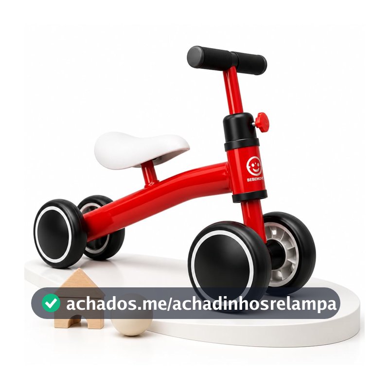 Bicicleta de Equilíbrio Infantil 4 Rodas Sem Pedal