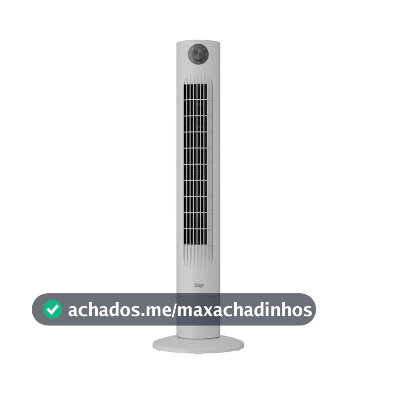 WAP Ventilador Vertical AIR BREEZE 3 Velocidades, Oscilação De 60°, Motor Silencioso E Alça de Transporte 60W 127V