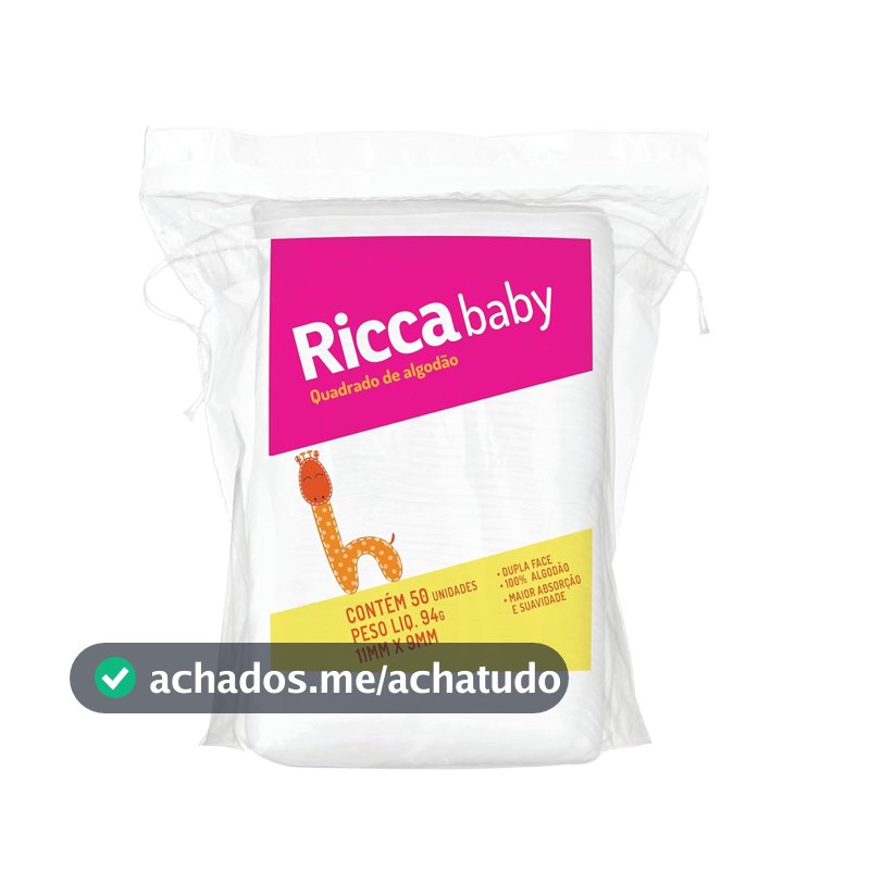 Ricca Quadrados De Algodão Baby Ricca 50un