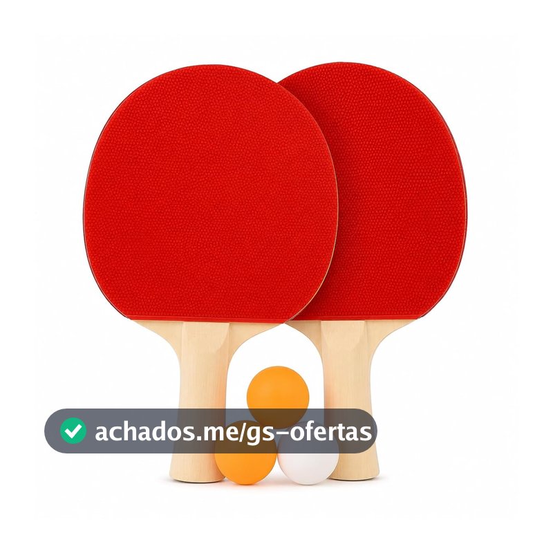 Kit Raquete Ping Pong Profissional - 2 Raquetes e 3 Bolas