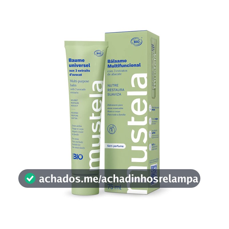 Mustela Bálsamo Multifuncional 75ml - Hidratante para áreas ressecadas do corpo com 3 extratos de Abacate, com 99,7% de ingredientes de origem natural - Para Bebês, Crianças e toda a Família