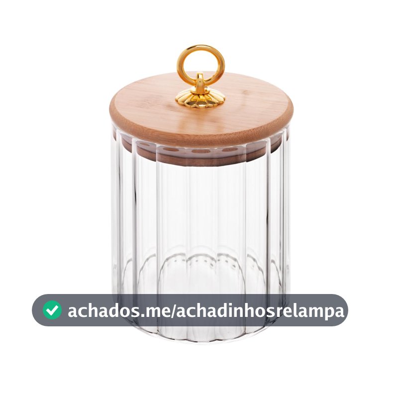 WOLFF - Porta Mantimento de Vidro Borossilicato com Tampa de Bambu Classic 550ml