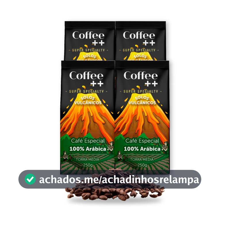 Kit 4 Pacotes Café Especial em Grãos Coffee Mais Variedades: Solos Vulcânicos - 100% Arábica - 100% Arábica (4x250g)