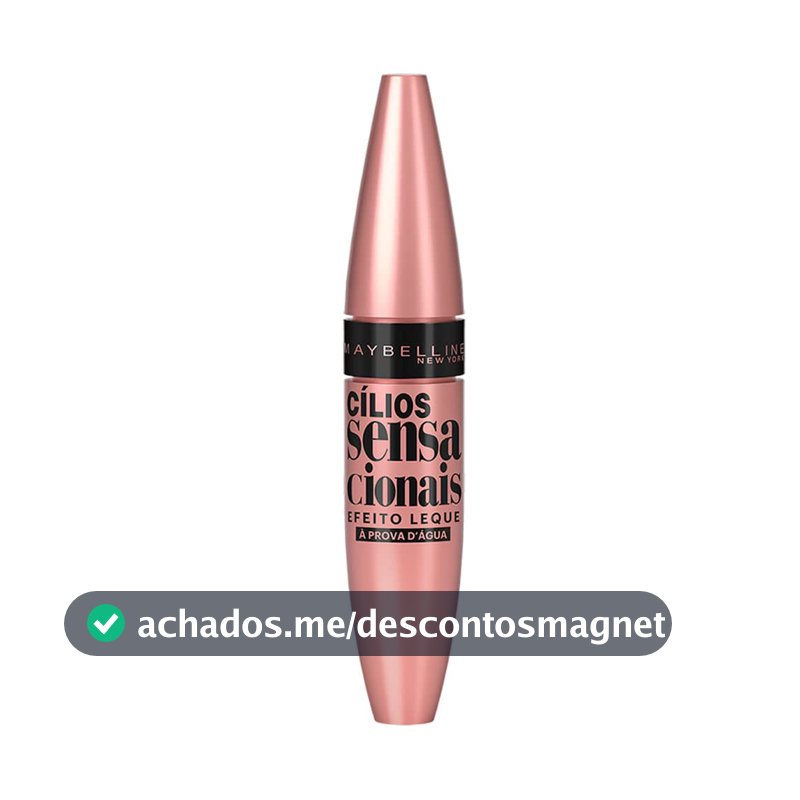 Maybelline NY Cílios Sensacionais Máscara de Cílios À Prova d'Água, Efeito Leque com Volume e Definição, Longa Duração e Não Empelota, Cor Preto Intenso, 9,5ml