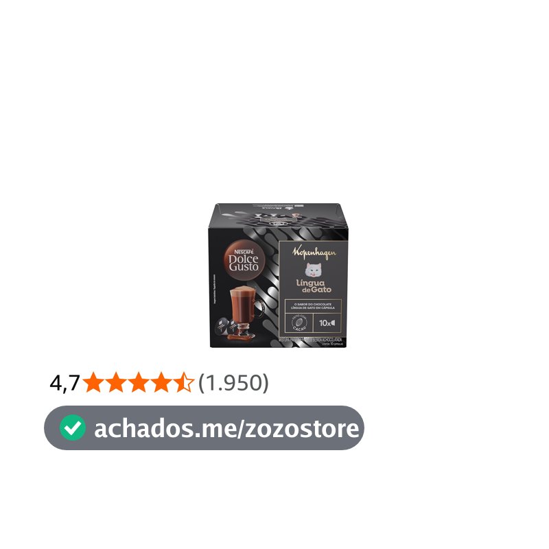 Achocolatado em Cápsula Nescafé Dolce Gusto Kopenhagen Língua de Gato 10 cápsulas