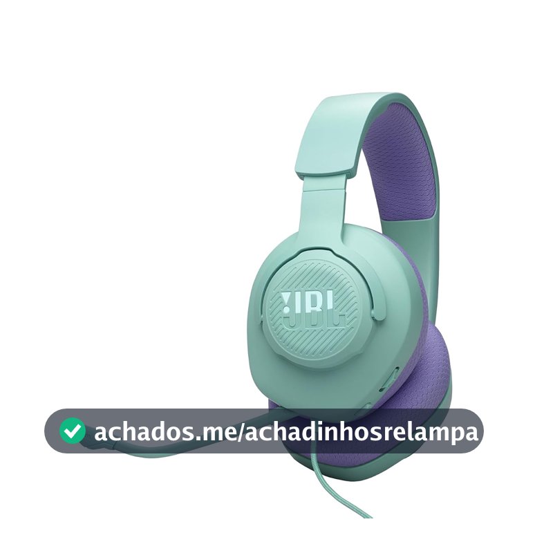 JBL, Fone de Ouvido Com Fio, Quantum 100M2, Headset Gamer, Over Ear, Microfone Removível - Ciano