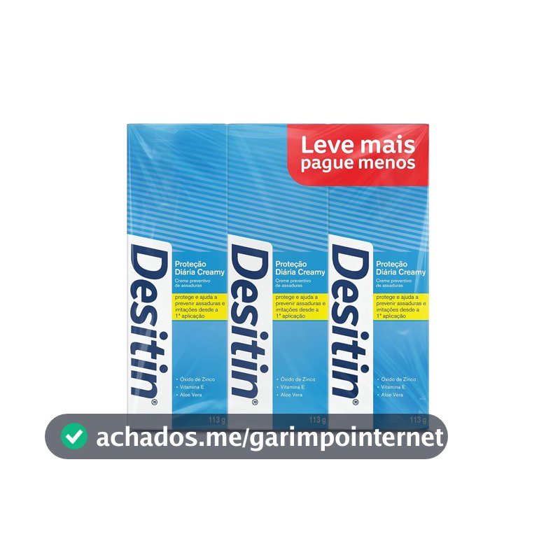 Creme Preventivo de Assaduras Desitin Creamy, Kit com 3 Unidades 113g