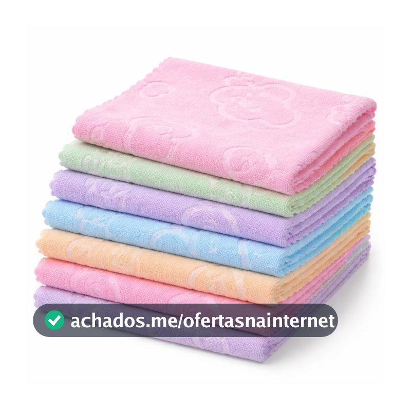 Kit 10 Panos 29x29cm,Toalha Multiuso Macio e Absorvente para Lavabo, Banheiro e Cozinha, Ideal para Limpeza e Secar as Mãos, Cores Sortidas