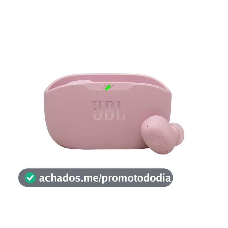 JBL, Fone de Ouvido Sem Fio, JBL, Bluetooth, Wave Buds 2, Intra Auricular, Sem Fio, Resistente À Água e Poeira - Rosa